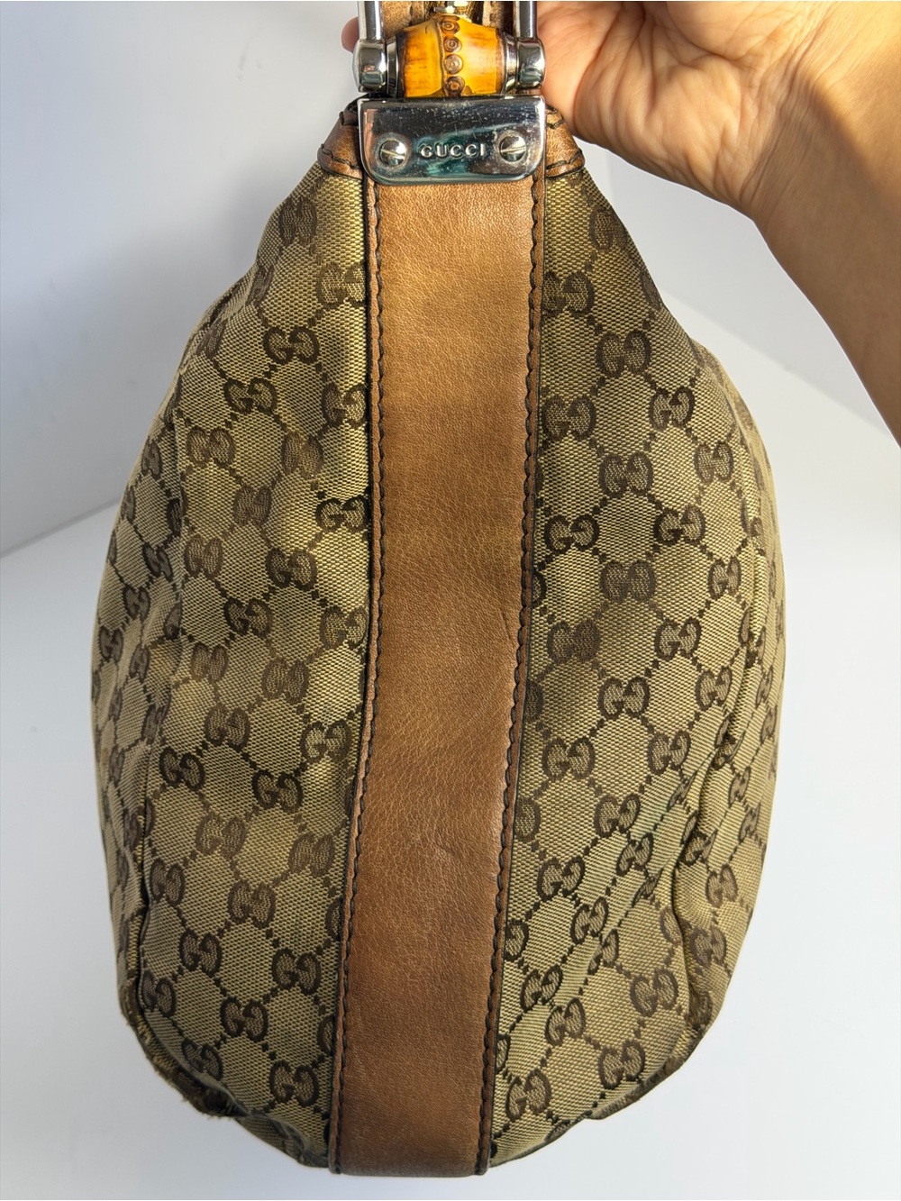 Gucci GG Monogram Canvas Hobo Shoulder Bag - Picture 6 of 16